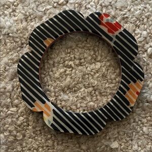 Vintage Marc By Marc Jacobs Black and Orange Striped Bangle